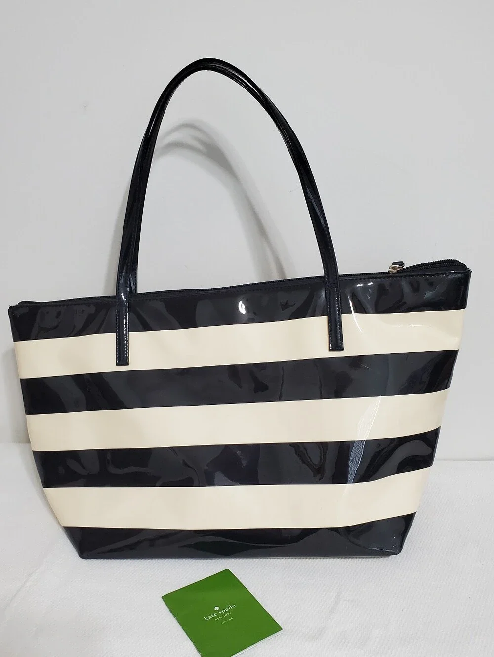 Kate Spade Penn Valley Sophie Tote Ivory Black Striped